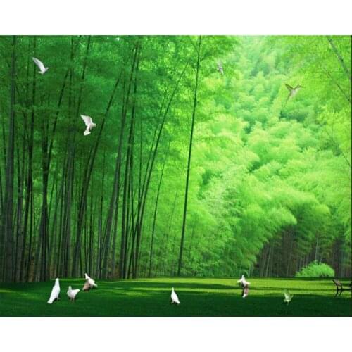 Beibehang Custom Photo Wallpaper painting Bamboo forest Dove Wall Mural Living Room TV Sofa Backdrop wallpaper Modern Mural
