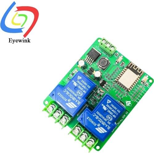 DC 7-28/5V power supply esp8266 WiFi 2 channel 30A relay module ESP-12F development board