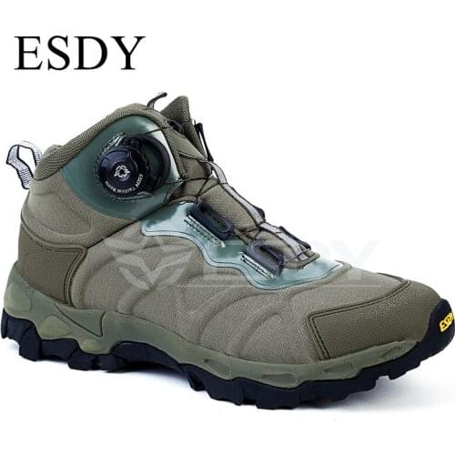 Men Outdoor Hunting Hiking Desert Tactical Ankle Shoes Winter Military Combat Lacing Breathable Sneakers Quick Anti-assault Boot