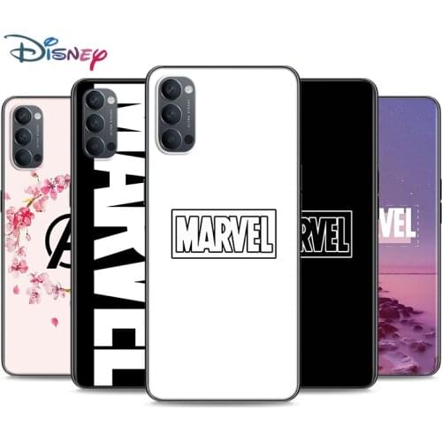 Marvel Logo Soft Black Silicone Cover For OPPO Reno 5 Pro+ 3 4 Lite F SE Z Pro 4G 5G Phone Case Shell