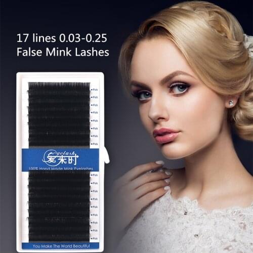 New Arrival 17 Lines Eyelash Extensions Individual Natural 0.03-0.25mm Mink False Lashes Extension for professionals supplies