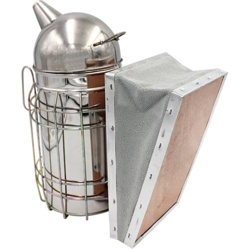 Beekeeping Smoker Sprayer Stainless Steel Round Head Beehive Bee Manual Smoke Maker Apiculture Smoke Sprayer Beehive Equipments