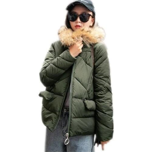 New Style 2018Autumn Winter Women Coat Female Hooded Fake Fur Collar Slim Winter Jacket Cotton-Padded Girls Parkas Hot SaleQ1137