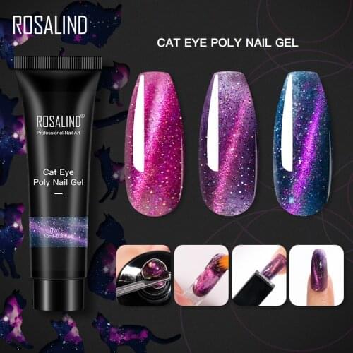 ROSALIND 15ml/30ml Cat Eye Poly Nail Gel Extension All For Manicure Poly Varnishes UV Gel Polish Semi Permanent Nail Art