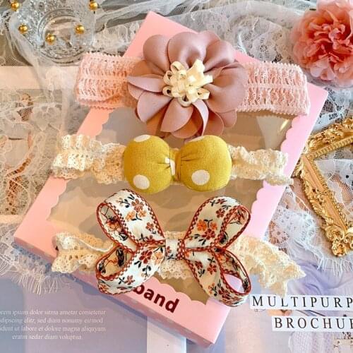 Baby Headbands Set For Girls Infant Princess Elastic Hair Bands Toddler Lace Soft Headbands Korean Style Newborn Photo Props