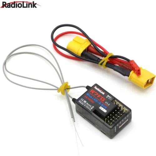 RadioLink R7FG 2.4GHz 7CH Dual Antenna Reciever High Voltage Integrated Gyro Version For Radiolinks RC6GS RC Transmitter