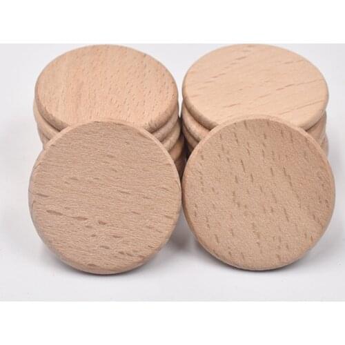 Natural Beech Teether Wooden for Jewelry Making Round Chip Slice Wooden Loose Charms Unfinished Lead-Free 36mm 20Pcs/Lot No Hole