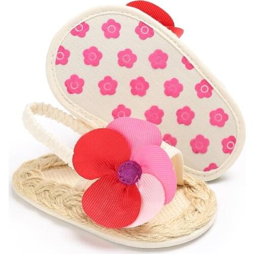 Newborn simple flowers PU fabric baby shoes first Walkers Baby Shoes