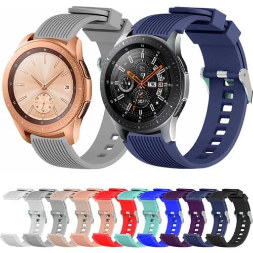 20mm 22mm Soft Silicone Band For Samsung Gear S3 S2 Galaxy Watch 42mm 46mm Band Striped Sports Strap Replacement Wrist Bracelet