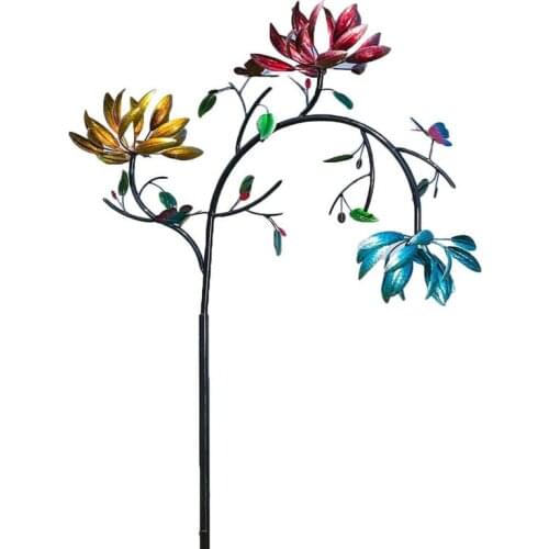 Garden Windmill Flower Shaped Metal Artware Decorative Tools Home Decorations for Courtyard Park