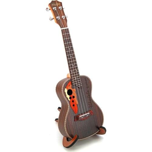 SevenAngel Brand 23 Inch Hawaiian Mini Guitar 4 Strings Ukelele Rosewood Body Grape Sound Hole Electric Ukulele with Pickup EQ