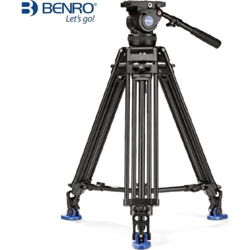 Benro BV6/BV4/BV8/BV10 Series Camera Tripod Adjustable Damping Hydraulic PTZ Photography Professional Tripod