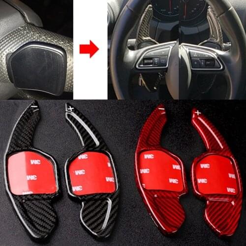 T-carbon Carbon Fiber Wheel Shifter Paddle Shift Extension For Audi A3 A4 B9 S4 A5 A6L A7 A8 TT TTS SQ5 RS3 Q3 Q5 Q7 S5 S6