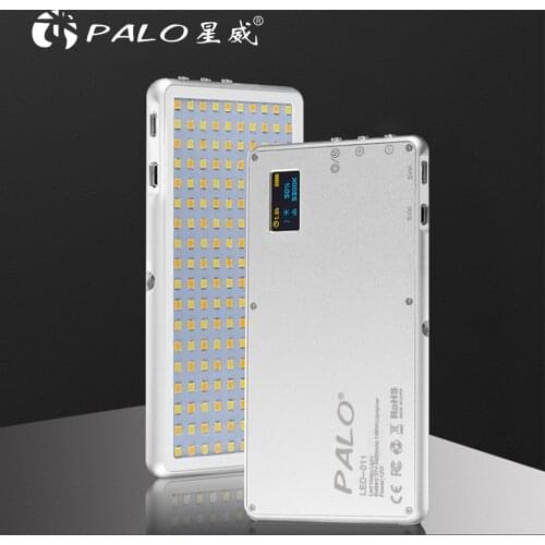 PALO Thin Portable Dimmable Camera light 4000mah LED Studio Camera Video Light Rechargeable LED Fill Light For Canon Sony Nikon