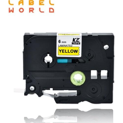 Label World TZe-611 6mm label tape Black on Yellow tape Compatible for brother P-TOUCH label printer 6mm ribbon