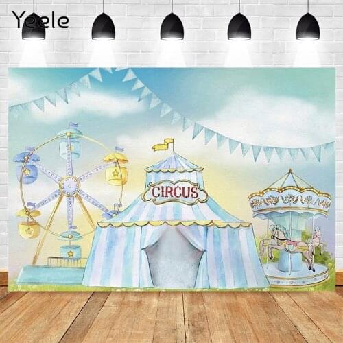 Yeele Circus Party Carousel Ferris Wheel Backdrop Newborn Baby Shower Birthday Photography Background For Photo Studio Photocall