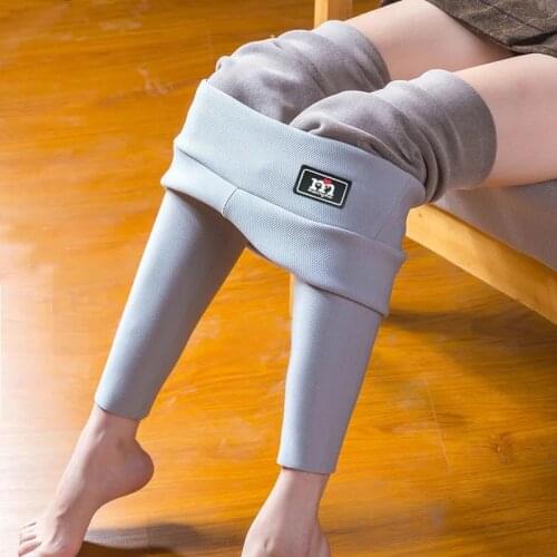2021 Autumn Winter Women Plus Velvet Thickened Leggings High Waist Warm Bottoms Leggings Fashion Ice Silk Fleece Slim Trousers