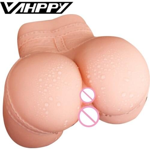 1.3-1.5kg Silicone Big Ass 3D sex doll artificial vagina Double Channels Sex Toys for Men Male masturbator Masturbate for man