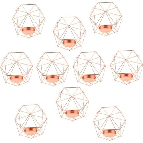 10PCS 3D Geometric Tea Light Holders Candlesticks Flower Succulent Pot for Wedding Centerpieces Desktop Decoration