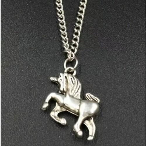 Fast shipping Unicorn Horse Charms Alloy Pendants Necklaces Vintage Jewelry Gift New 10 PCS
