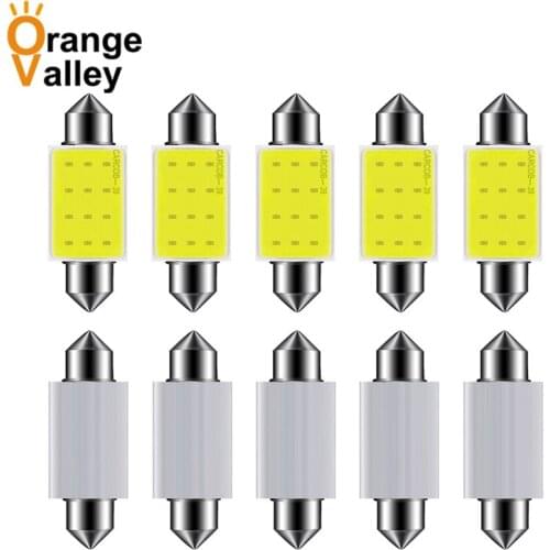 10pcs Super Bright C5W 31 36 39 41 mm LED COB Car Auto Interior Dome Festoon Reading Map Door Lights Lamp Bulb