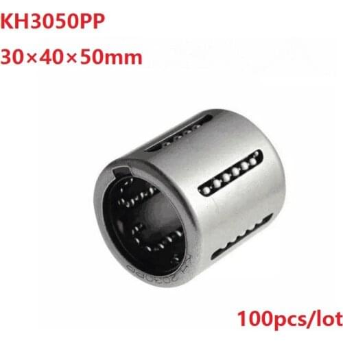 100pcs/lot KH3050PP Ball Linear Motion Bearing mini Linear Ball Bearings Pressing Linear Bushing CNC Router 30*40*50mm