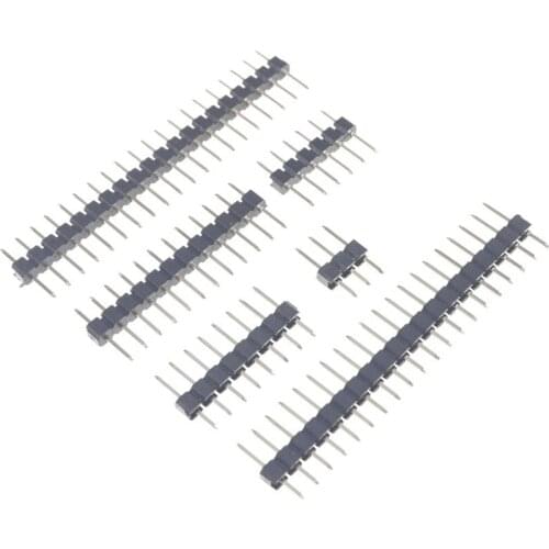 1000pcs 0.079" 2.0 mm Single Row PCB Male Header 2 Pin 3 4 5 6 7 8 9 10 11 12 13 14 15 16 17 18 19 20 25 30 40 Pin Through Hole