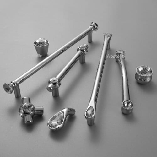 106mm Modern simple wardrobe cabinet crystal handles Fashion luxury drawer pulls furniture door handles Diamond hardware handles