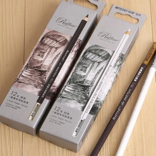 12pcs Marco 7011 Sketch and Drawing Wooden Pencil Set HB Art Painting Professional Hand-Painted Pencils Stationery Promotion