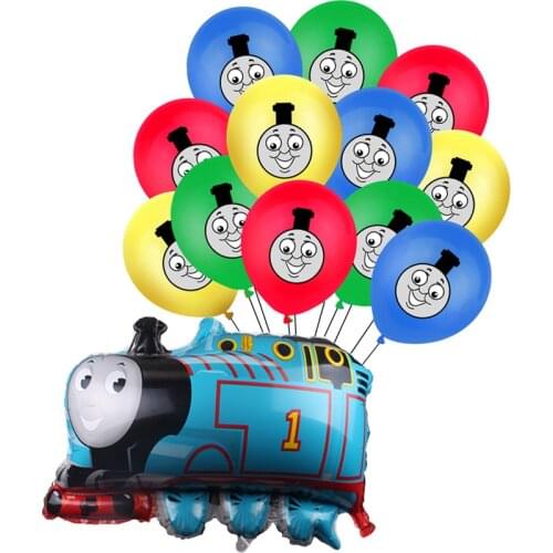 13pcs/set Thomased Party Supplies Cartoon Cars Train Game Balloons TV Show Balls Happy Birthday Party Decoration Boys Toy Favors