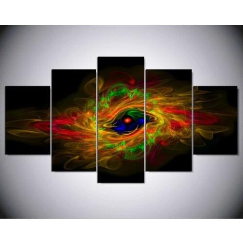 5 Panels high quality Home Decor Wall Art Painting of New York at night Artwork Custom Sale--Modern eye Picture