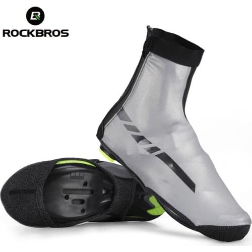 ROCKBROS Winter Cycling Shoe Covers Waterproof Reflective Thermal Elastic Durable Windproof Bike Rain Overshoes Sneaker Covers