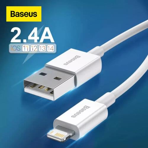Baseus USB Cable for iPhone 12 11 Pro Xs Max Fast Charge Cable for iPhone iPad Pro USB Cable Data Wire Cord Mobile Phone Cable