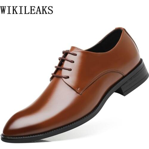 Black Men Suit Shoes Party Mens Dress Shoes Italian Leather Zapatos Hombre Formal Shoes Men Office Sapato Social Masculino