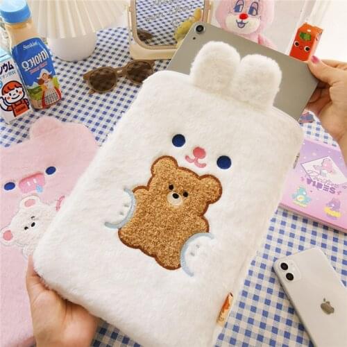 Ins iPad Pouch Sleeve Tablet Cute Cartoon Bear Storage Bag Travel Bag Shockproof Case for iPad Pro 11 Air 4 10.9 2020 Pro 10.5