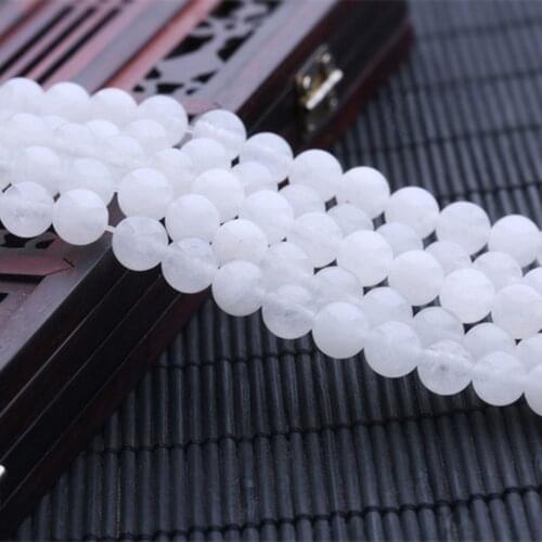 Grade A Natural White Jade Beads 6mm 8mm 10mm 12mm Smooth Polished Round 15 Inch Strand YZ51