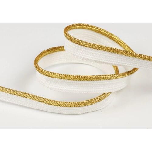 Hot 2Yards Gold White Silver Twisted Braided Piping Lip Cord Trim|Pillow Cushion Trim|Upholstery Edging Trim Diy Sewing Supplies