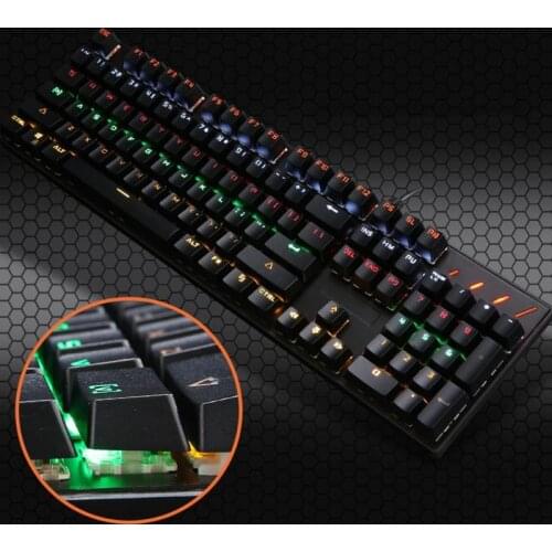 K10 Green Axis Mechanical Keyboard 104-Key RGB Illuminated Mechanical Keyboard for Notebook Desktop Games Gaming