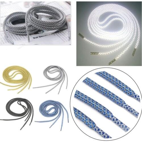 Hot Sale Fashion Polyester Paisley Reflective Shoelaces Ronds Visible Safety Cordon Shoe Lace 120cm Shoestring