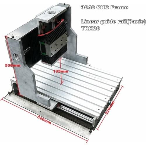 Square Line Rail Track Aluminum CNC Frame 3040 DIY Engraving Machine Kit
