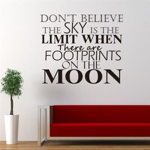 Don't believe the sky is the limit vinyl wall stickers letters living room indoor wall art decor diy removable decals decoration