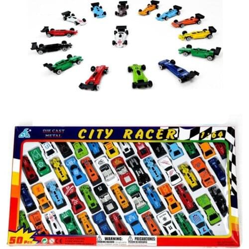 2019 New Car Toy 50pcs /set Automobile Toys Suit Alloy The Car Model Small Iron Car Car Mini Type Vehicle Model