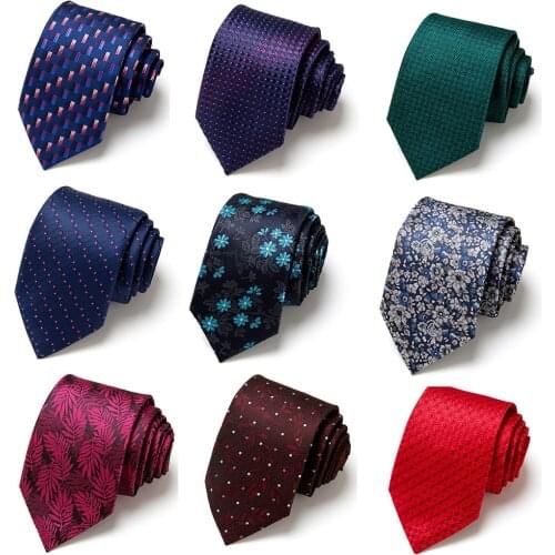 Luxury Silver Ties 7.5cm Mens Classic Tie Silk Jacquard Woven Tie Set Business Necktie Accessories Men Corbatas