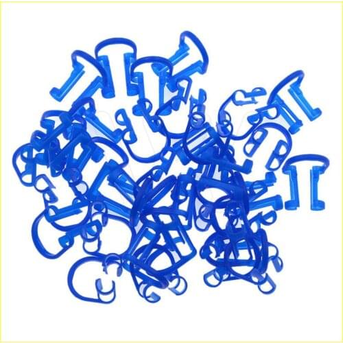 20Pc Dental Clinic Use 16.8*20*22.4mm Cotton Roll Isolator Holder Lap Clip Blue