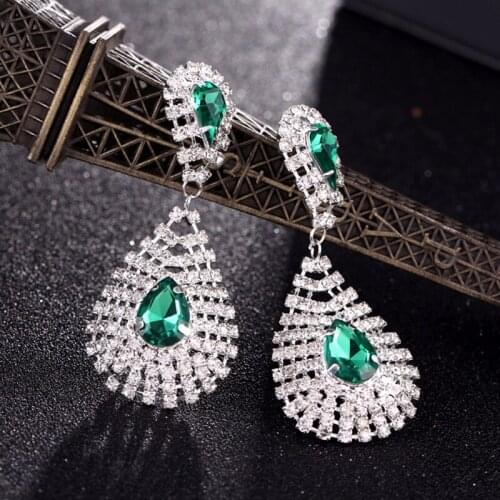 Retro Fashion Earrings Rhinestone Crystal Earrings Valentines Day Gifts Bridal Wedding Accessories 171123-16