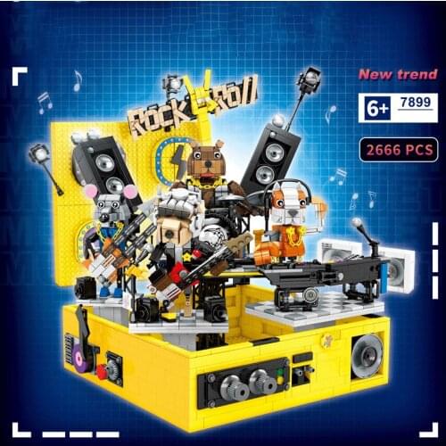 Funny Music party rock and roll stage Bluetooth music box build block loudspeaker box assemble brick educational toys for gifts