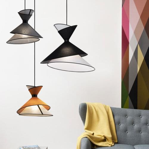 Modern simple chandelier pastoral style cloth art horn lamp living room study childrens room bar clothing store decoration