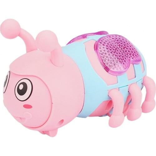 Creative Bee Shape Walking Clockwork Wind Up Plastic Kids Toy Early Educational Puzzle Gift