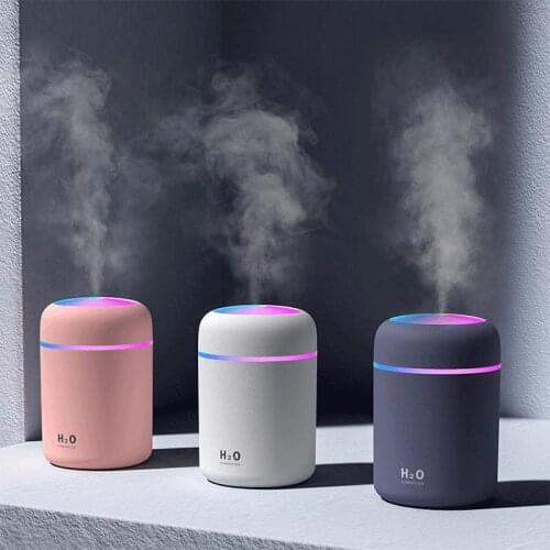 300ml Ultrasonic Air Humidifier LED Light Essential Oil Diffuser Car Purifier Cooling Mist Maker for Home Office Dropshipping