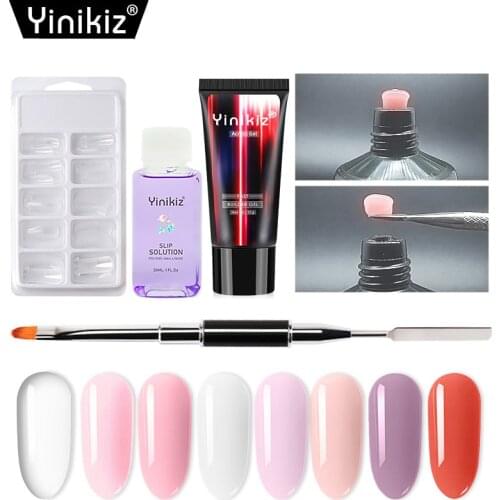 Yinikiz Natural Resin Tubular Poly Extension Nail Gel 30ml Slip Solution Extension Gel Lacquer UV Builder Nail Gel Polish